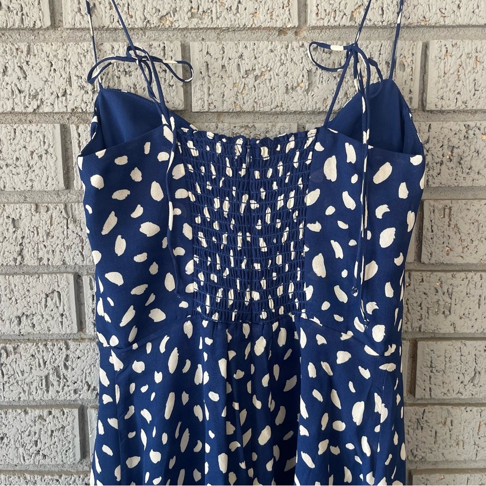 Reformation Juliette Dress in Moray Blue Dots Size 10 - Picture 8 of 9
